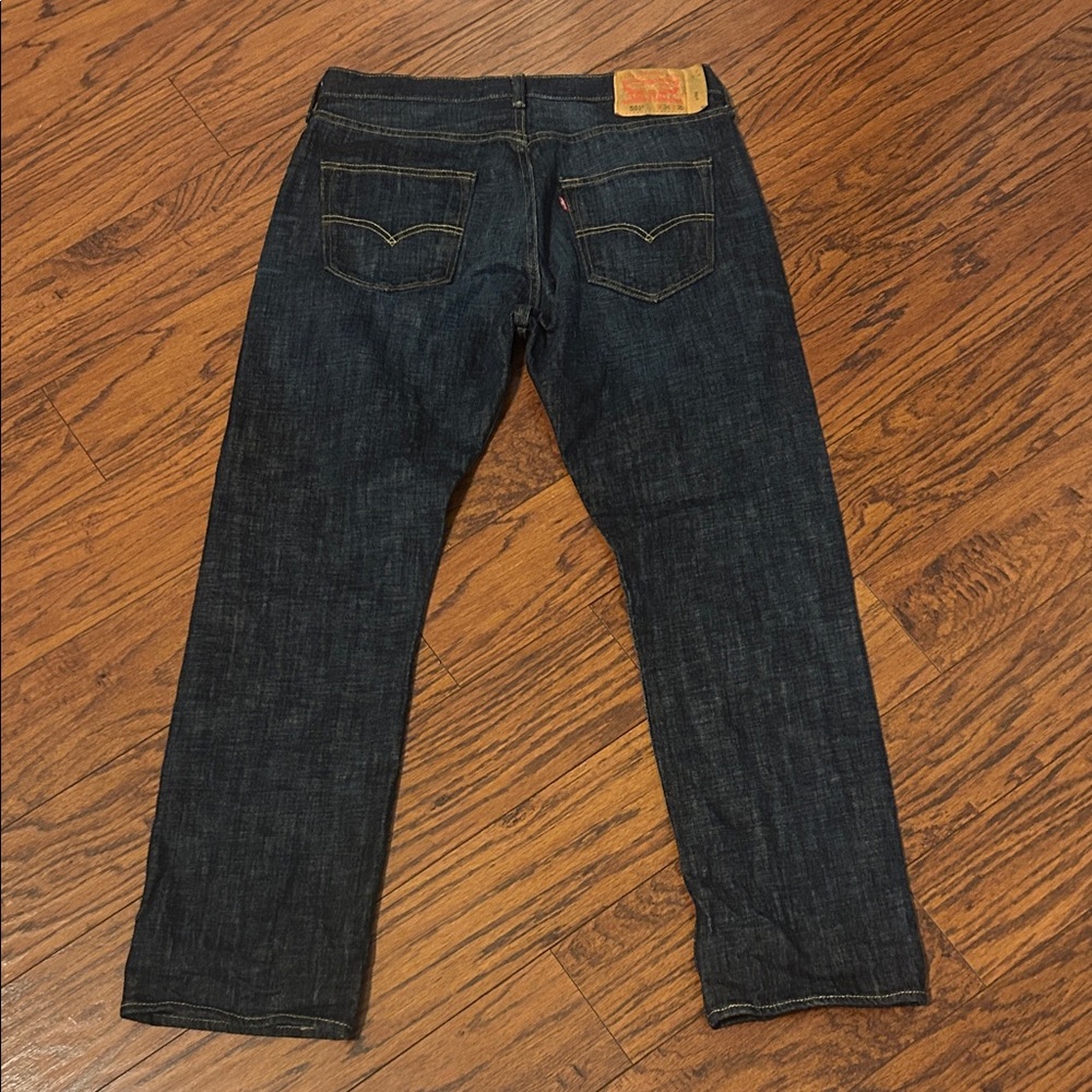 Levi's Men's Deep Indigo Straight Jeans. Button up 501’s. 34/30 - Picture 4 of 6